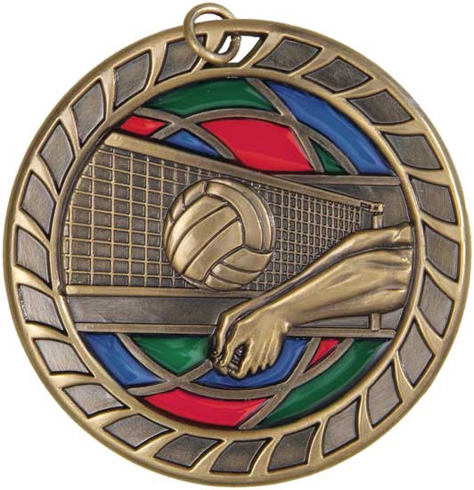 (image for) Volleyball Stained Glass Medal