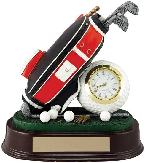 (image for) Golf Bag Award with Clock - 6" RF02664FC