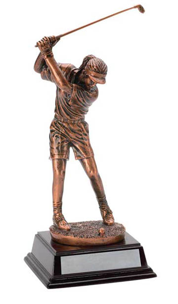 (image for) Female Golfer Deluxe Sculpture - 10"