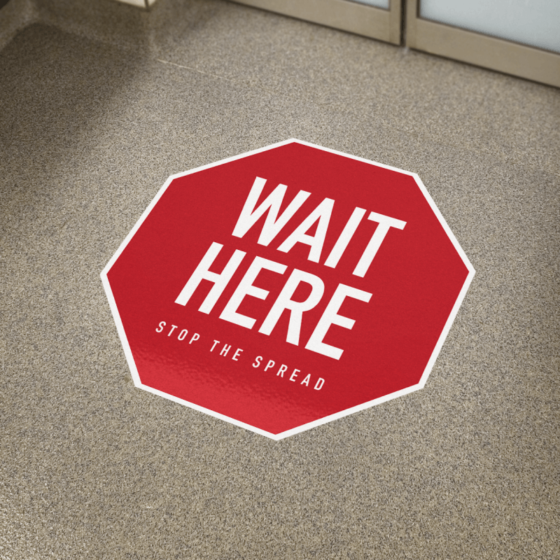 (image for) Floor Decal - 18" x 18" WAIT HERE