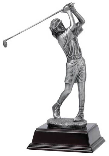 (image for) Female Golfer Deluxe Sculpture - 12 1/4"